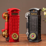 Maxbell Piggy Bankss Phone Booth Money Saving Box Delicate for Home Decoration Red