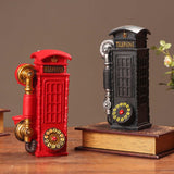 Maxbell Piggy Bankss Phone Booth Money Saving Box Delicate for Home Decoration Red