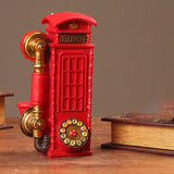 Maxbell Piggy Bankss Phone Booth Money Saving Box Delicate for Home Decoration Red