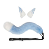 Maxbell Faux Fur Wolf Ears Tail Cosplay Set Furry for Party Adults Children Blue