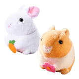 Maxbell Stuffed Plush Animal Toys Clockwork Cartoon for Bedroom Office Living Room Rabbit