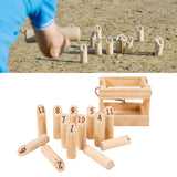 Maxbell Wooden Throwing Game Throwing Bowling Throwing Scatter for Backyard Lawn