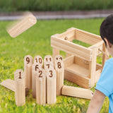 Maxbell Wooden Throwing Game Throwing Bowling Throwing Scatter for Backyard Lawn