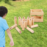 Maxbell Wooden Throwing Game Throwing Bowling Throwing Scatter for Backyard Lawn