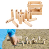 Maxbell Wooden Throwing Game Throwing Bowling Throwing Scatter for Backyard Lawn