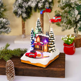 Maxbell village Houses Rotating Musical LED Lighted for Indoor Home Xmas