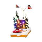 Maxbell village Houses Rotating Musical LED Lighted for Indoor Home Xmas