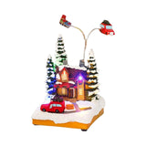 Maxbell village Houses Rotating Musical LED Lighted for Indoor Home Xmas