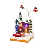 Maxbell village Houses Rotating Musical LED Lighted for Indoor Home Xmas