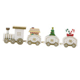 Maxbell christmas Wooden Train train Decor Set for Outdoor Desktop White