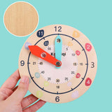 Maxbell Montessori Wooden Clock Toys Early Learning Wood for Gift Birthday