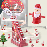 Maxbell Electric Climbing Ladder Toys Music Roller Coaster Toy for Party Home Decor 6Pcs Santa Claus