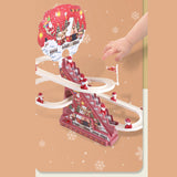 Maxbell Electric Climbing Ladder Toys Music Roller Coaster Toy for Party Home Decor 6Pcs Santa Claus