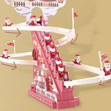 Maxbell Electric Climbing Ladder Toys Music Roller Coaster Toy for Party Home Decor 6Pcs Santa Claus