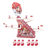 Maxbell Electric Climbing Ladder Toys Music Roller Coaster Toy for Party Home Decor 6Pcs Santa Claus