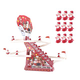 Maxbell Electric Climbing Ladder Toys Music Roller Coaster Toy for Party Home Decor 9Pcs Santa Claus