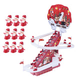 Maxbell Electric Climbing Ladder Toys Music Roller Coaster Toy for Party Home Decor 9Pcs Santa Claus