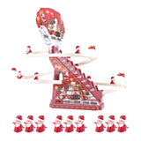 Maxbell Electric Climbing Ladder Toys Music Roller Coaster Toy for Party Home Decor 9Pcs Santa Claus