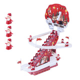 Maxbell Electric Climbing Ladder Santa Claus with Train Track Frame for Home Decor