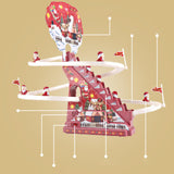 Maxbell Electric Climbing Ladder Santa Claus with Train Track Frame for Home Decor