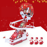 Maxbell Electric Climbing Ladder Santa Claus with Train Track Frame for Home Decor