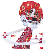 Maxbell Electric Climbing Ladder Santa Claus with Train Track Frame for Home Decor