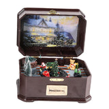 Maxbell Portable Christmas Music Box Rotatable Musical for Decor Desktop Girls A