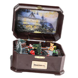 Maxbell Portable Christmas Music Box Rotatable Musical for Decor Desktop Girls A