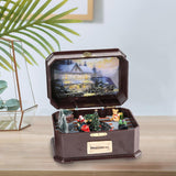 Maxbell Portable Christmas Music Box Rotatable Musical for Decor Desktop Girls A