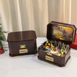 Maxbell Portable Christmas Music Box Rotatable Musical for Decor Desktop Girls A