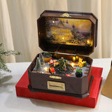 Maxbell Portable Christmas Music Box Rotatable Musical for Decor Desktop Girls A