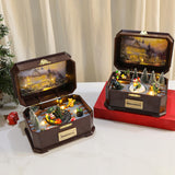 Maxbell Portable Christmas Music Box Rotatable Musical for Decor Desktop Girls A