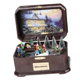 Maxbell Portable Christmas Music Box Rotatable Musical for Decor Desktop Girls B