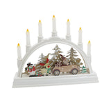 Maxbell Christmas Bridge LED Candles Wooden House for Tabletop Ornament