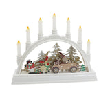 Maxbell Christmas Bridge LED Candles Wooden House for Tabletop Ornament