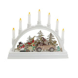 Maxbell Christmas Bridge LED Candles Wooden House for Tabletop Ornament