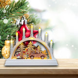Maxbell Christmas Bridge LED Candles Wooden House for Tabletop Ornament