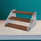 Maxbell Wooden Acrylic Display Rack Organizer for Doll Figure Toys 3 Tier