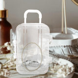 Maxbell Jewelry Organiser Suitcase Shape Portable Treasure Chest Box Keepsake White