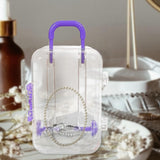 Maxbell Jewelry Organiser Suitcase Shape Portable Treasure Chest Box Keepsake Violet