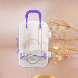 Maxbell Jewelry Organiser Suitcase Shape Portable Treasure Chest Box Keepsake Violet