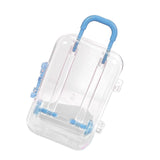 Maxbell Jewelry Organiser Suitcase Shape Portable Treasure Chest Box Keepsake Blue