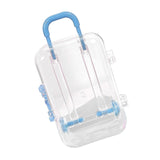 Maxbell Jewelry Organiser Suitcase Shape Portable Treasure Chest Box Keepsake Blue