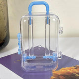 Maxbell Jewelry Organiser Suitcase Shape Portable Treasure Chest Box Keepsake Blue