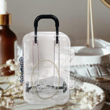 Maxbell Jewelry Organiser Suitcase Shape Portable Treasure Chest Box Keepsake Black