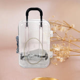 Maxbell Jewelry Organiser Suitcase Shape Portable Treasure Chest Box Keepsake Black