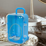 Maxbell mini Suitcases Box Miniature Tiny Jewelry Storage Case Easily Carry Blue