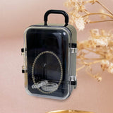 Maxbell mini Suitcases Box Miniature Tiny Jewelry Storage Case Easily Carry Black