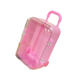 Maxbell mini Suitcases Box Miniature Tiny Jewelry Storage Case Easily Carry Pink