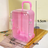 Maxbell mini Suitcases Box Miniature Tiny Jewelry Storage Case Easily Carry Pink